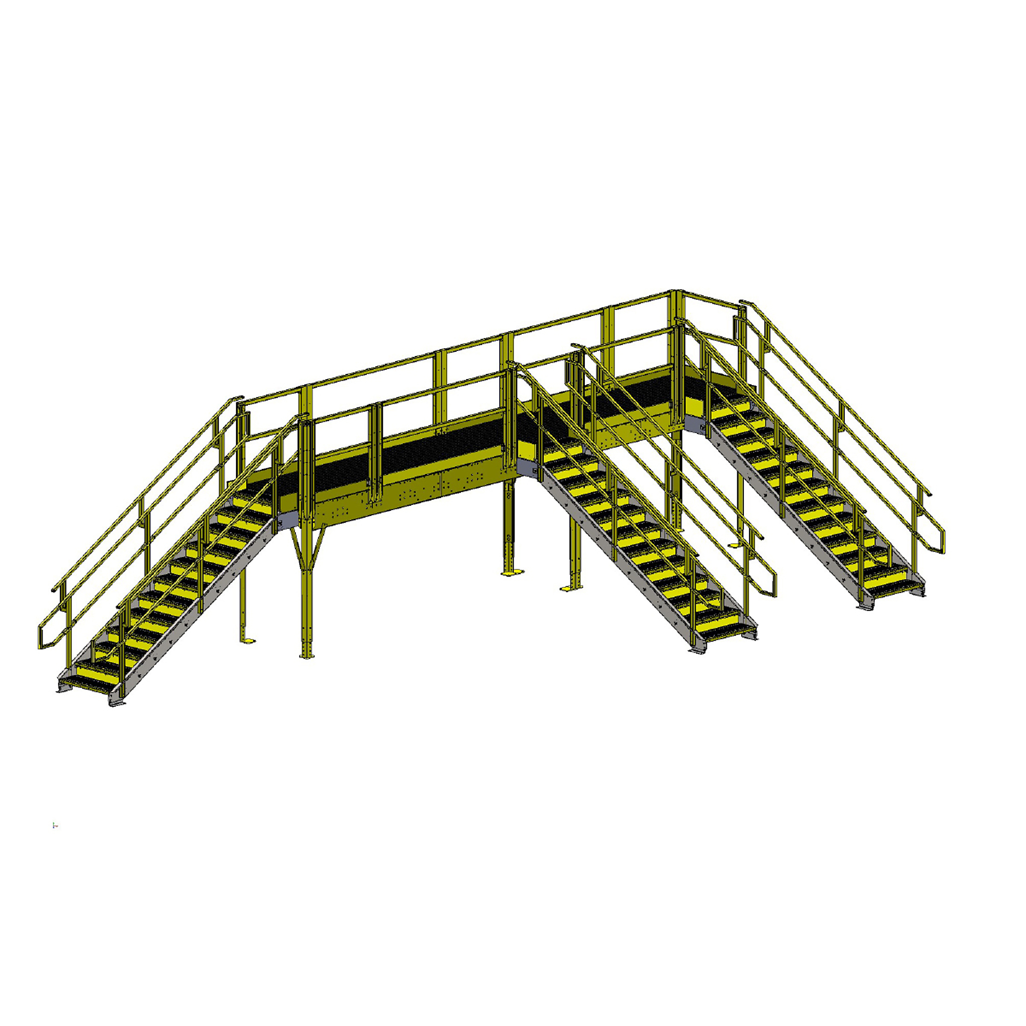 Equipto, Tri Stairway  conveyor crossover platform Tall w/ Resindek 312x48x93 Capacity 350 lb, Model# ECC03-TR